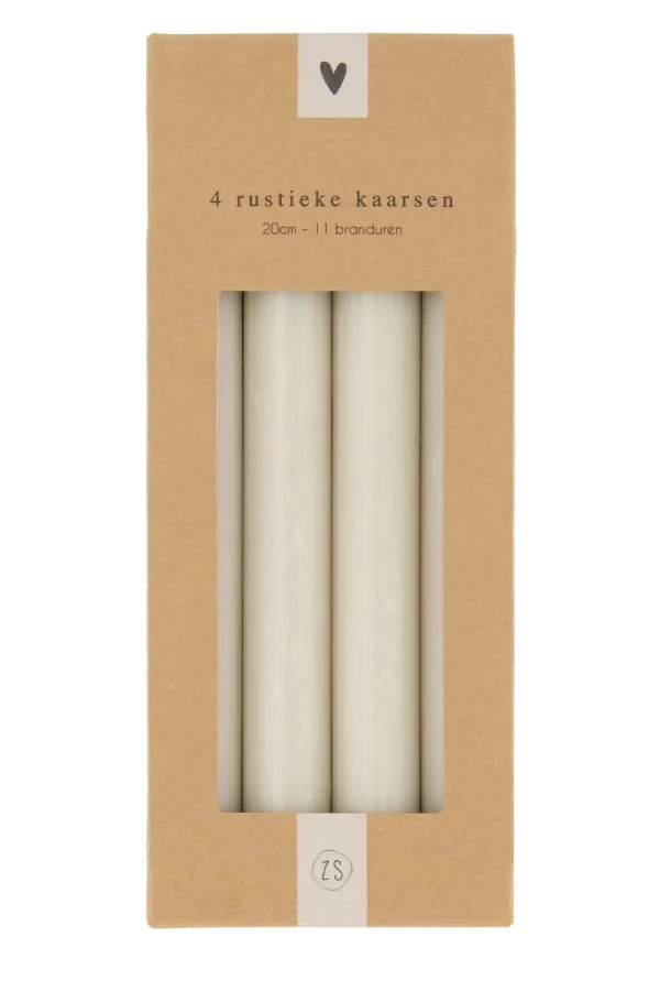 Store 4 rustieke kaarsen 20cm Kaarsen