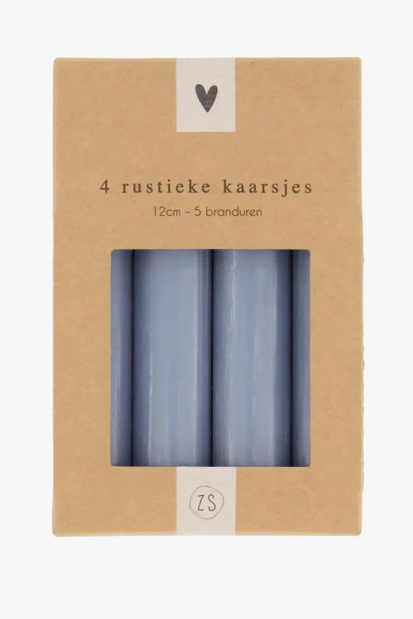 Discount 4 rustieke kaarsjes 12cm Kaarsen