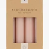 Hot 4 rustieke kaarsjes 12cm terra Kaarsen