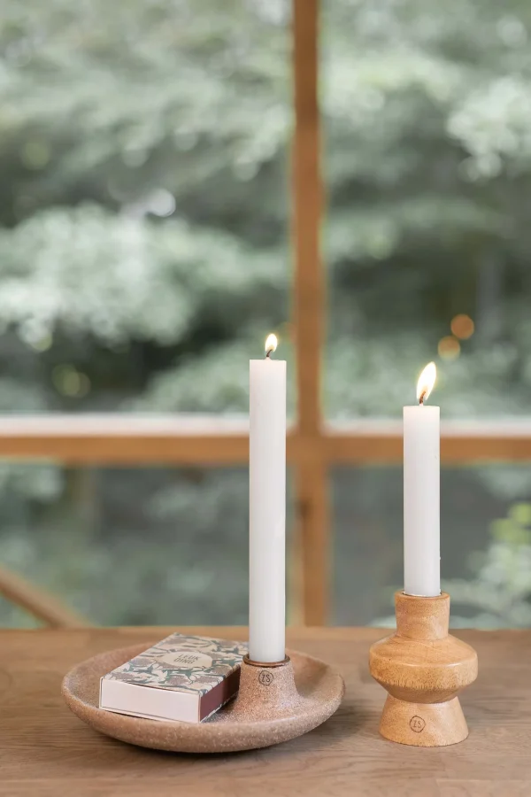 Fashion 4 rustieke kaarsjes 12cm Kaarsen