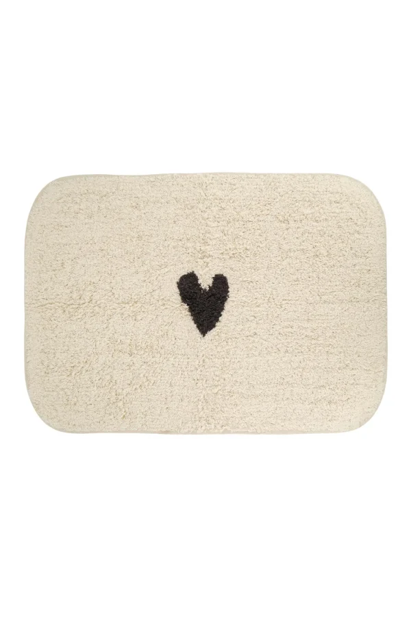 Store badmat hartje antracietgrijs/off white Bad