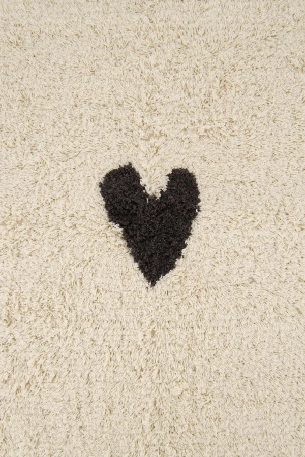 Store badmat hartje antracietgrijs/off white Bad