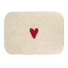 Store badmat hartje roze rood/off white Bad