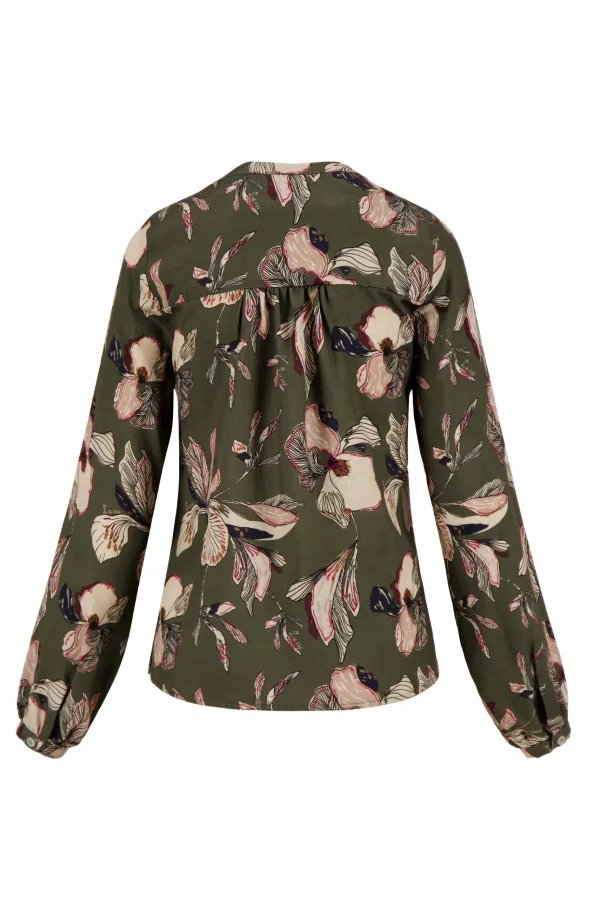 Online blouse met iris bloemen print Tops