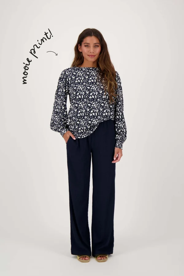 Discount boothals top met blaadjesprint Tops