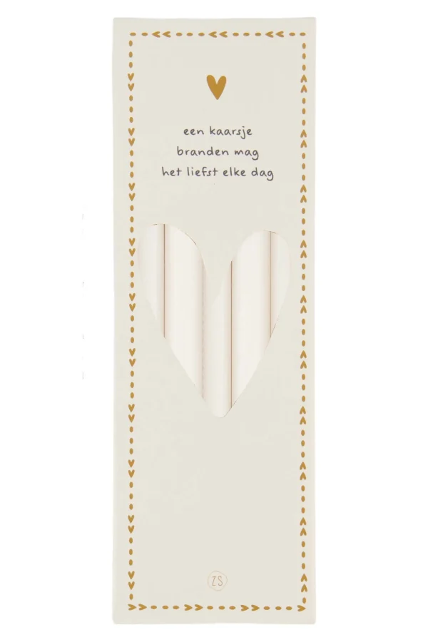 Cheap doosje met 10 smalle kaarsjes 17cm off white Kaarsen
