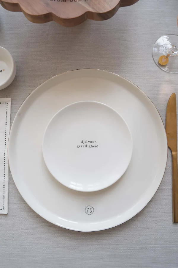 Store gebaksbordje tijd voor gezelligheid Servies