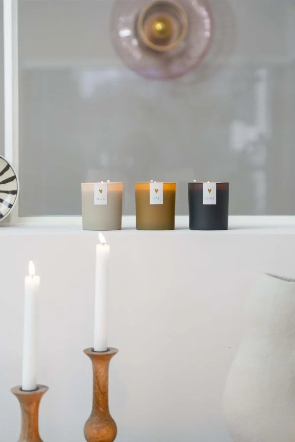 Flash Sale geurkaars in doosje bamboe hartje Geurkaarsen