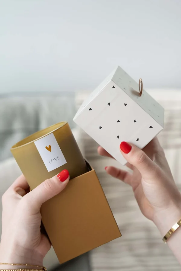 Flash Sale geurkaars in doosje bamboe hartje Geurkaarsen