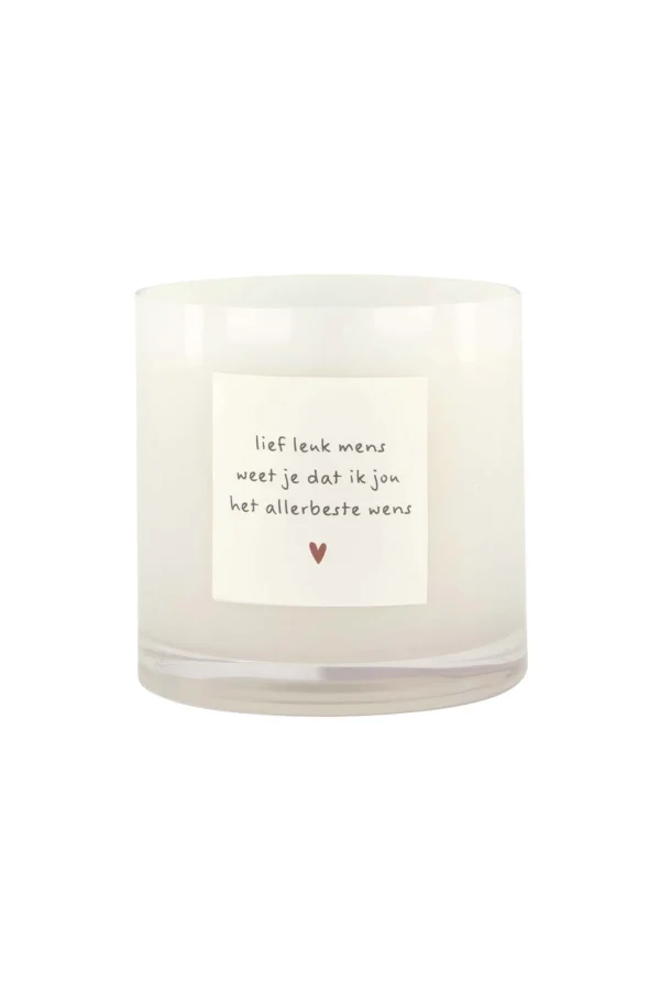 Shop geurkaars in glas gedicht lief leuk mens M wit Geurkaarsen