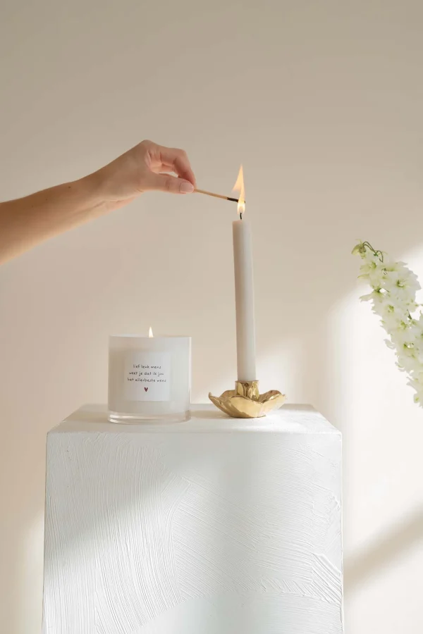 Shop geurkaars in glas gedicht lief leuk mens M wit Geurkaarsen