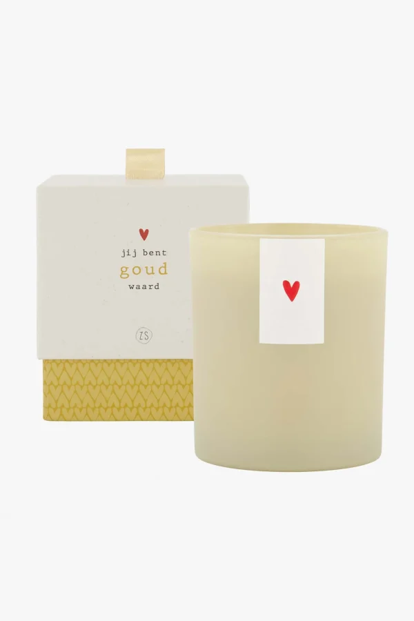 Outlet geurkaars in glas jij bent goud waard Geurkaarsen