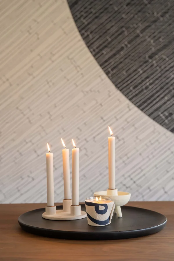 Online geurkaars in linnen wikkel poederzacht peper en zout Geurkaarsen