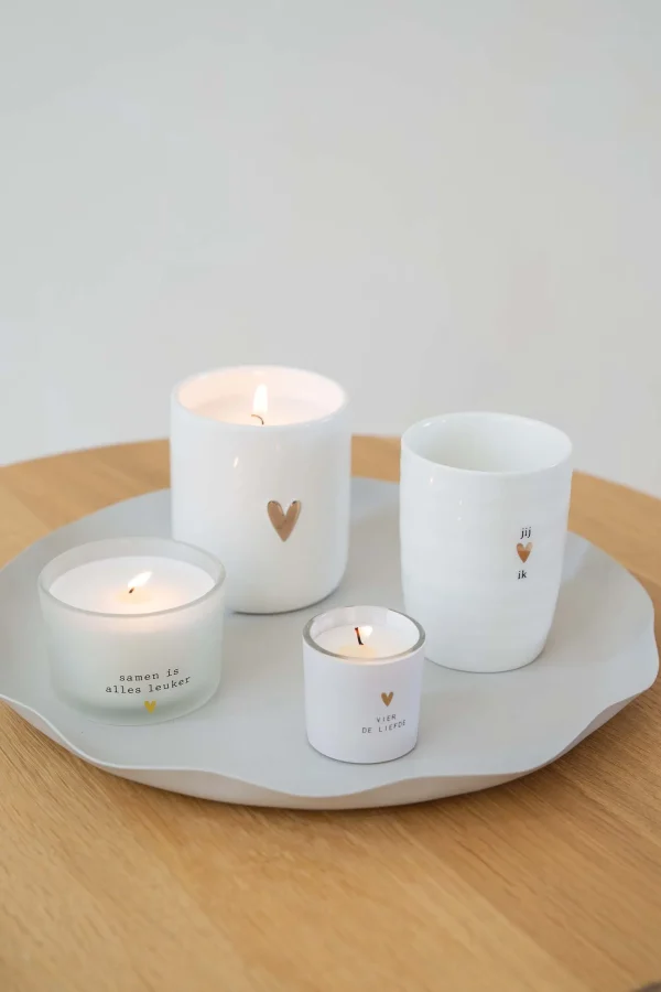 Fashion geurkaarsje in wikkel vier de liefde Geurkaarsen