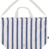 Cheap grote boodschappentas gestreept peper en zout/kobaltblauw Schoudertassen & Handtassen