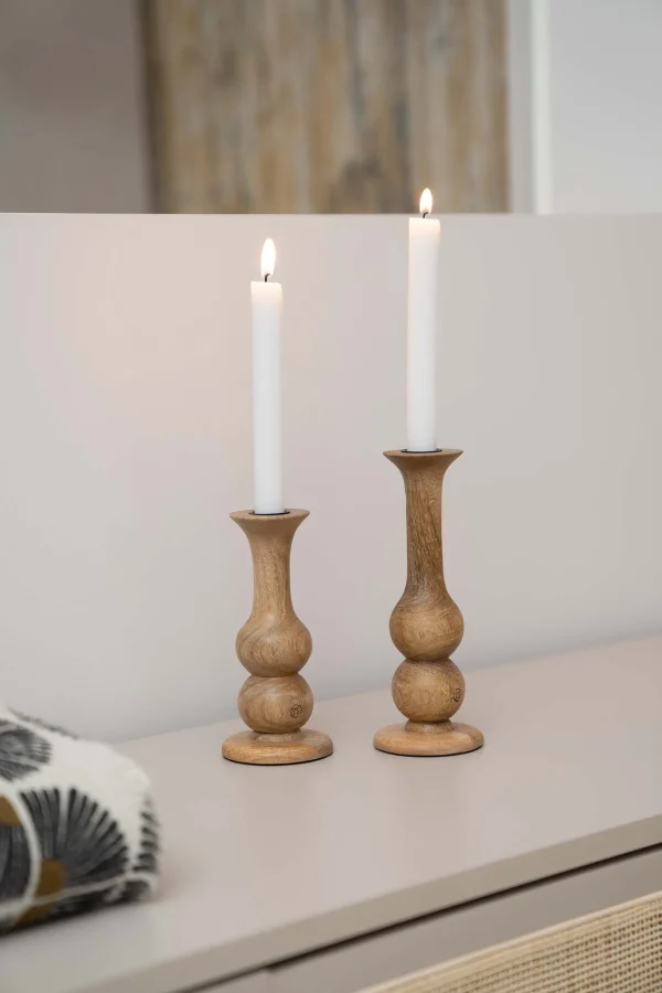 Fashion houten kandelaar L Kaarsen | Kaarsenhouders