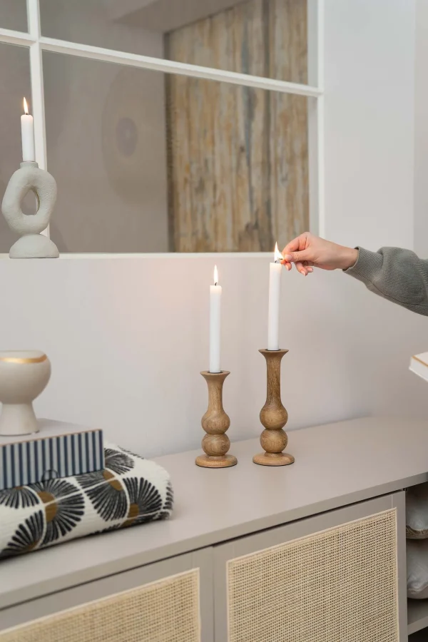 Fashion houten kandelaar M Kaarsen | Kaarsenhouders