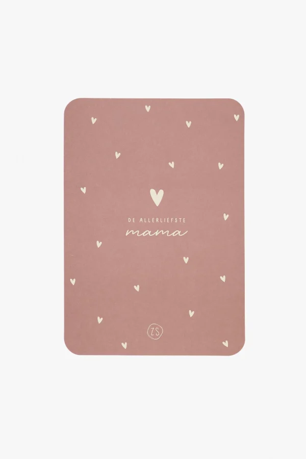 Fashion kaart ronde hoeken de allerliefste mama terra roze Kaartjes