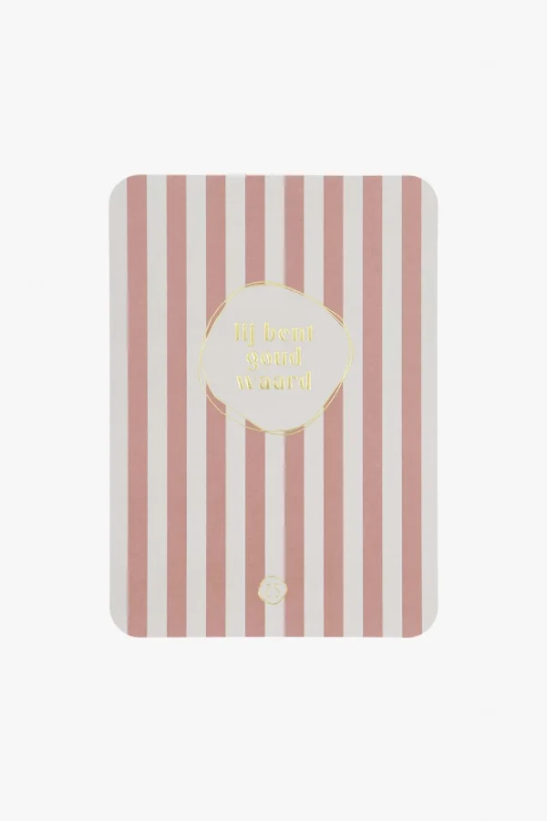 Online kaart ronde hoeken jij bent goud waard terra roze Kaartjes