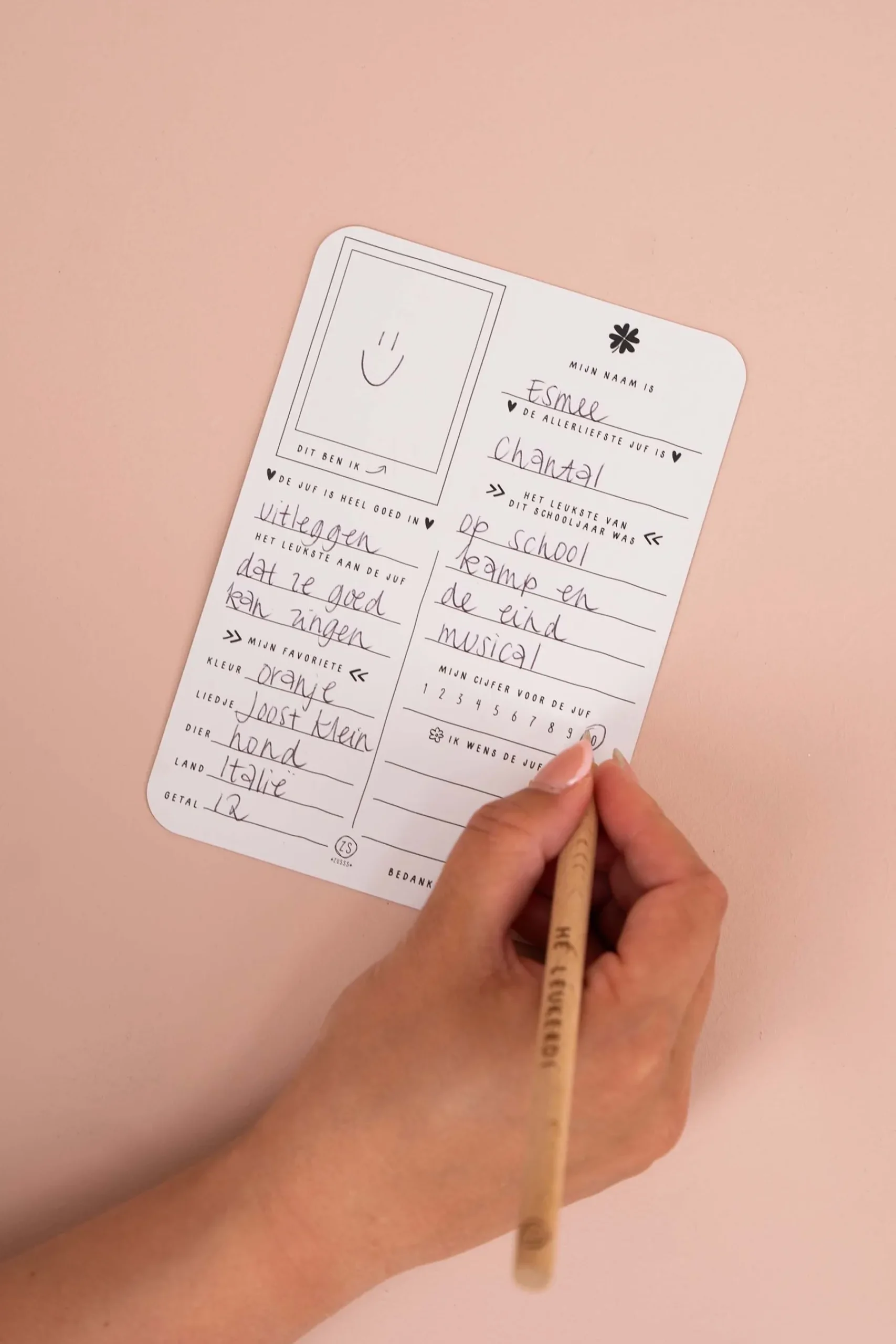 Best kaart wat een geluk met een juf als jij saliegroen Kaartjes