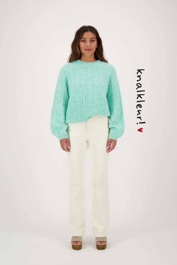 Best Sale kabel trui met ballonmouw Truien