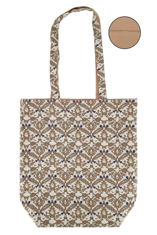 Hot katoenen shopper met print Schoudertassen & Handtassen