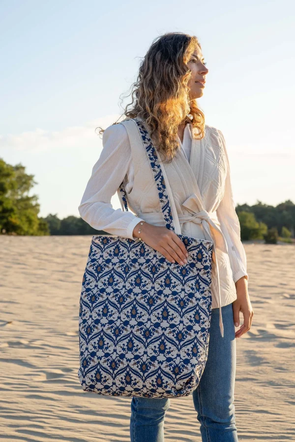 Flash Sale katoenen shopper met print Schoudertassen & Handtassen