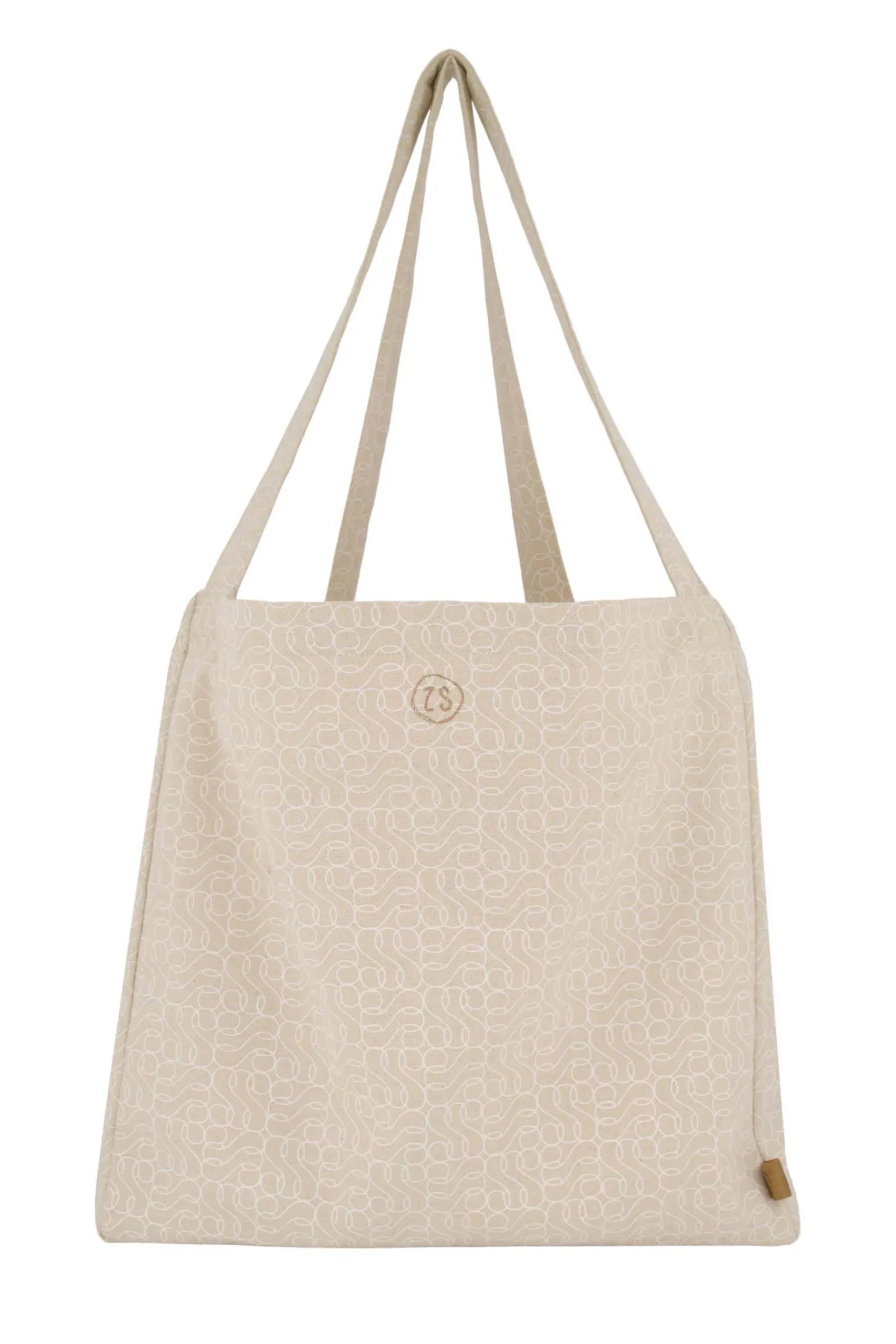 zusss_katoenen_tas_met_logoprint_zandwit_0.webp Best Sale katoenen tas met logoprint zand/wit Schoudertassen & Handtassen