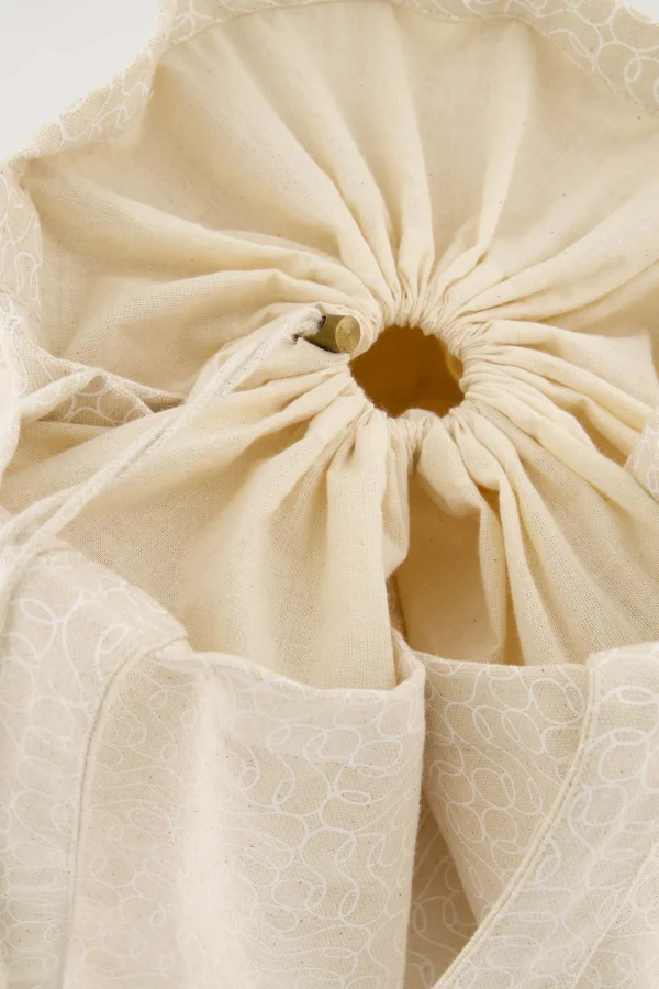 Best Sale katoenen tas met logoprint zand/wit Schoudertassen & Handtassen