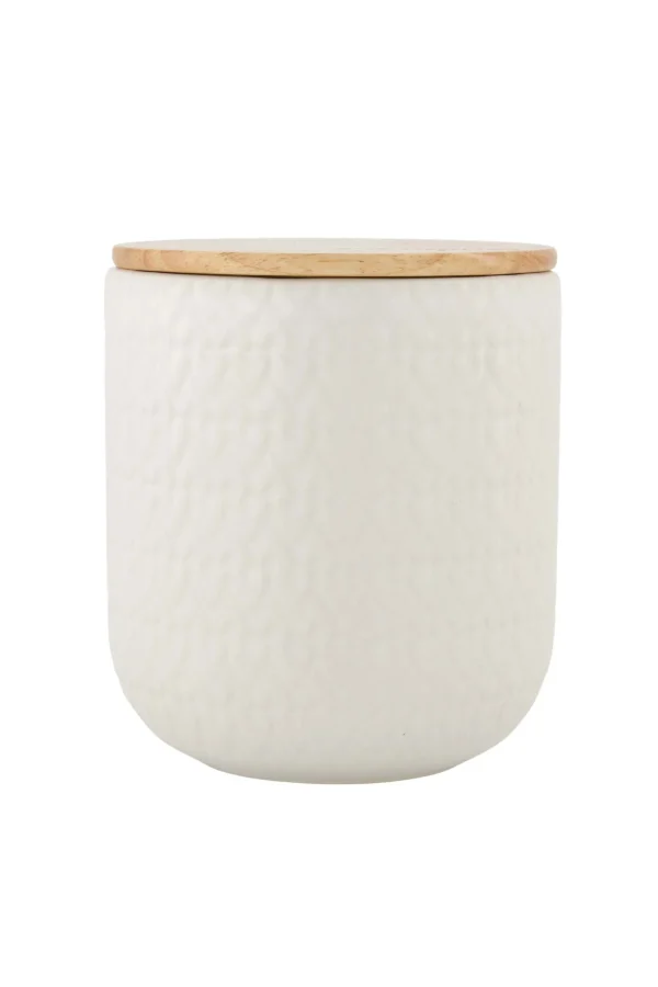 New keramieken bewaarpot met houten deksel hartjes 12cm Keukenaccessoires