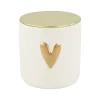 Flash Sale keramieken geurkaars linnen hartje wit Geurkaarsen