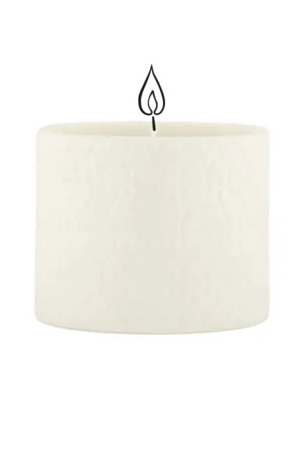 Discount keramieken geurkaars ovaal structuur veertjes Geurkaarsen