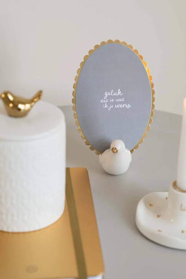 Outlet keramieken kaartenhouder vogel Overige Woonaccessoires