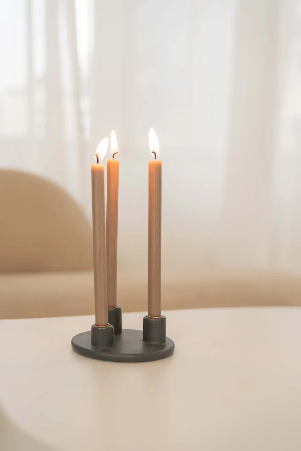 Fashion keramieken kandelaar voor 3 smalle kaarsjes Kaarsen | Kaarsenhouders