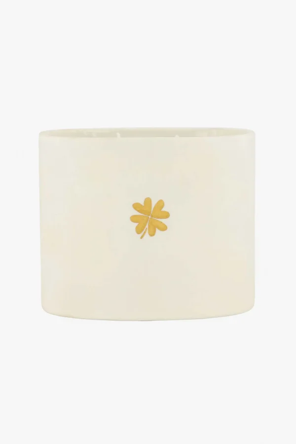 Discount keramieken luxe geurkaars jasmijn klavertje Geurkaarsen