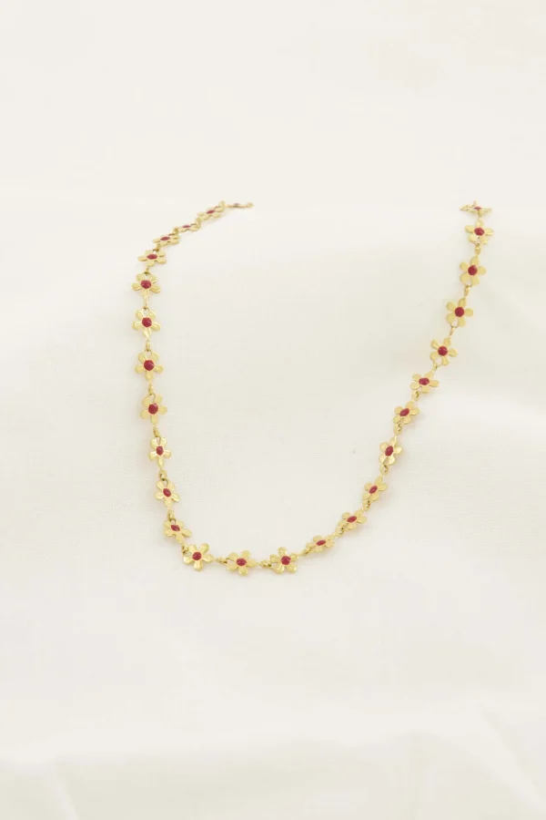 Best Sale ketting met bloemen roze rood Kettingen