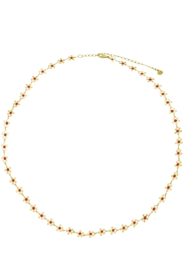 Best Sale ketting met bloemen roze rood Kettingen