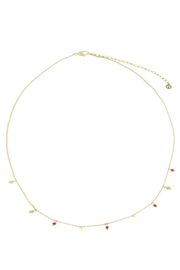 Fashion ketting met klavertjes roze rood Kettingen