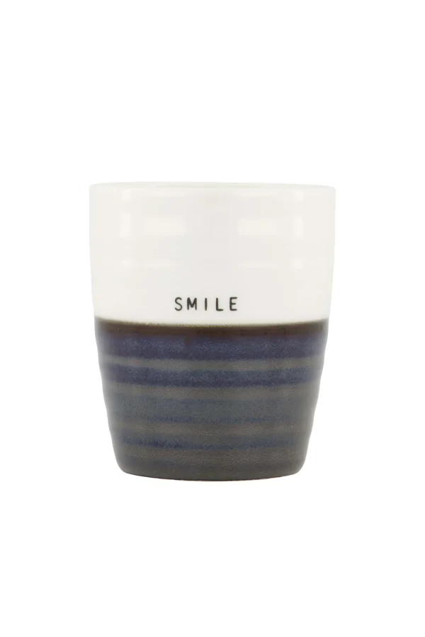 Shop koffiemok smile donkerblauw/ wit Servies