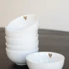 Best kom goud hartje wit (set van 6) Servies