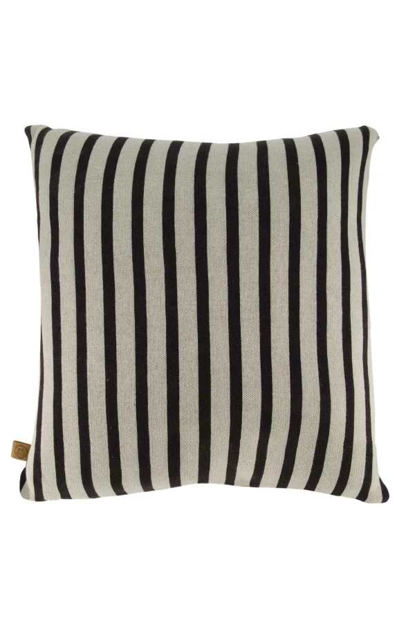 Outlet kussen fijn gebreid streep 45x45cm Kussens
