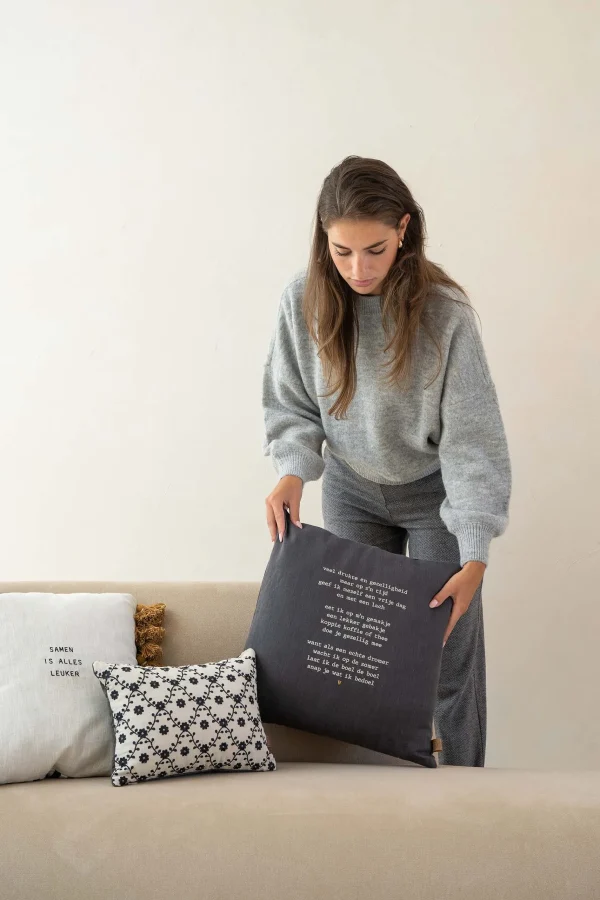 Outlet kussen gedicht gezelligheid 45x45cm Kussens