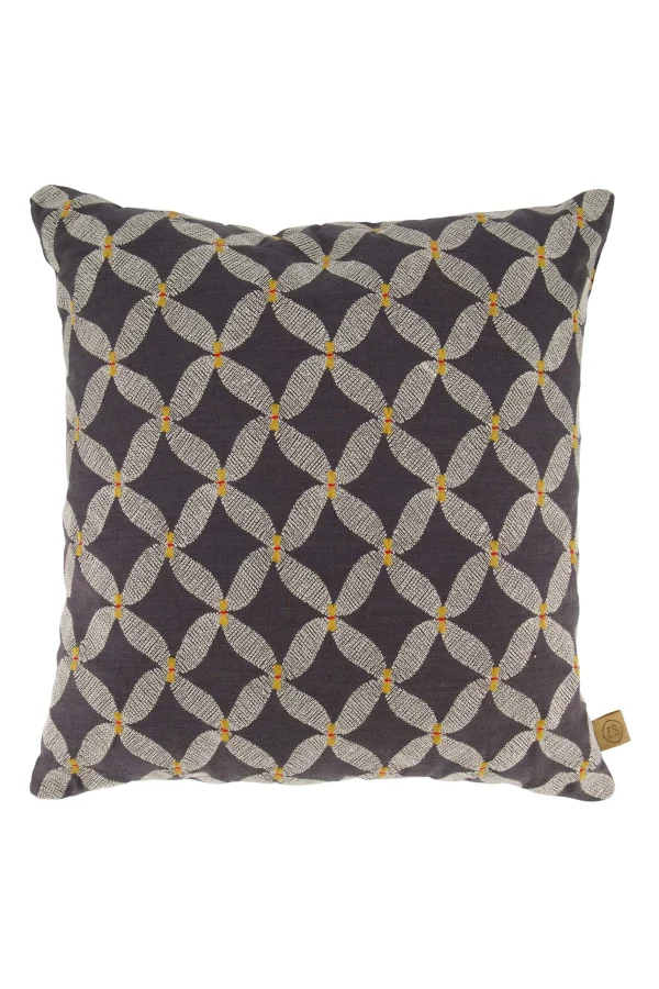 Best Sale kussen grafisch gewoven patroon 45x45cm antracietgrijs Kussens