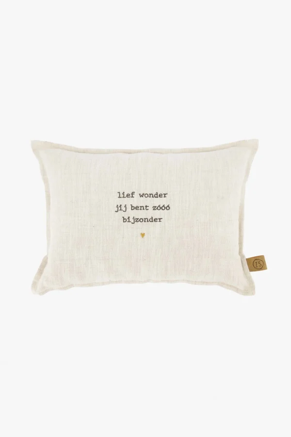 Best kussen lief klein wonder 25x35cm peper en zout Kussens