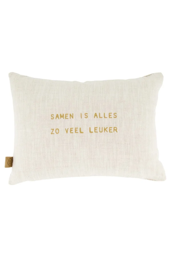 Sale kussen samen is alles leuker hartjes 35x25cm Kussens