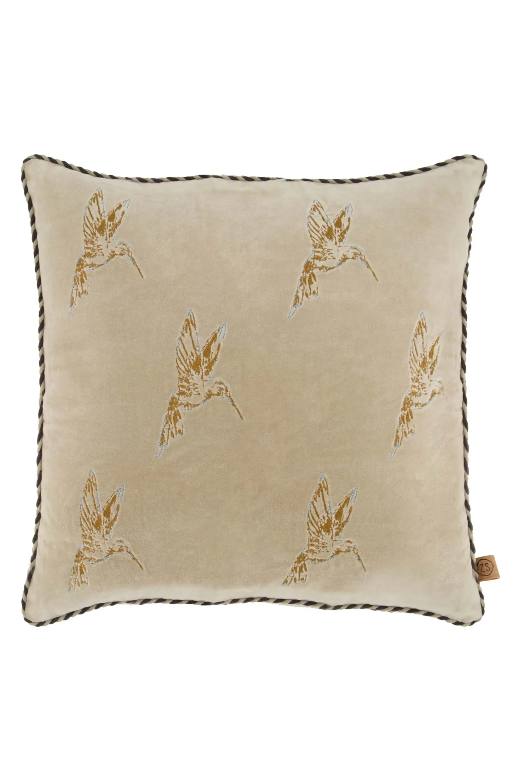 zusss_kussen_velvet_colibri_borduur_xcm_zand_0.webp Fashion kussen velvet colibri borduur 45x45cm Kussens