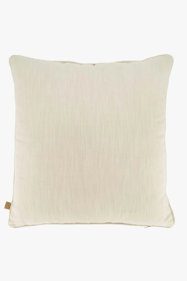 Outlet kussen zonnetjesprint 45x45cm peper en zout/brique Kussens