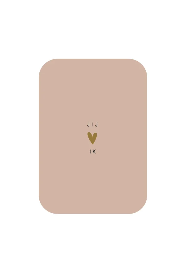 Cheap linnen kaart jij & ik Kaartjes