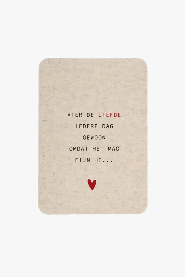 Store linnen kaart vier de liefde Kaartjes