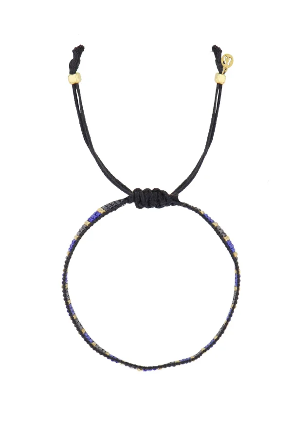 Outlet miyuki armbandje streepje kobalt/antracietgrijs Armbandjes